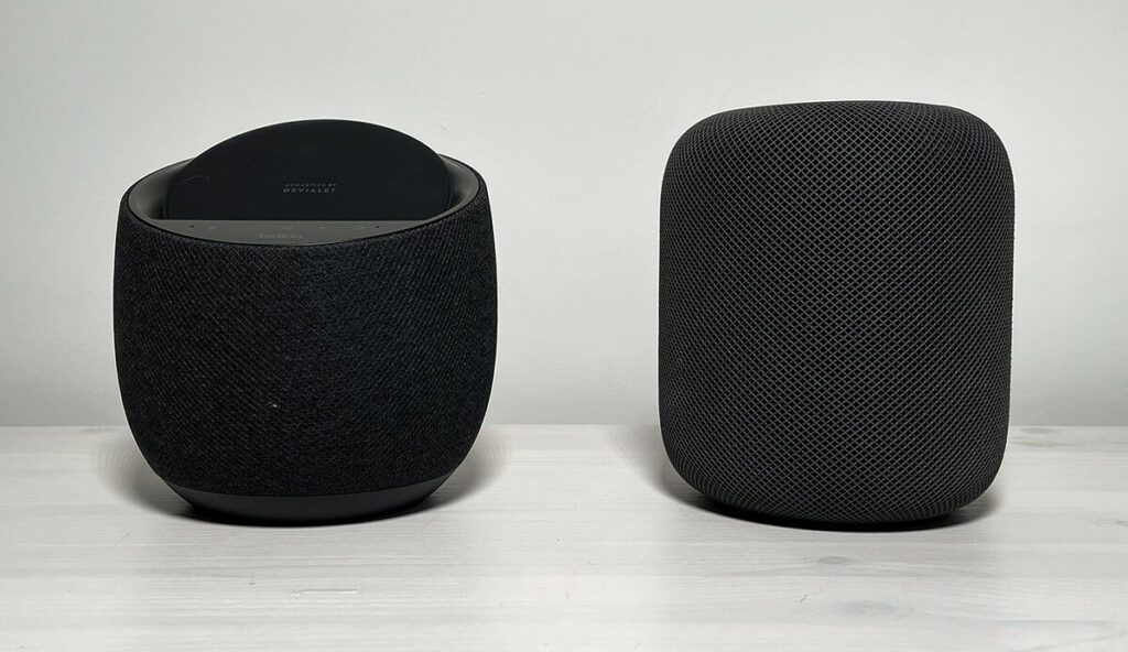 Der Audio-Vergleich des Belkin Soundform Elite zeigt, dass er klanglich sehr nah am Apple HomePod (Fotos: Sir Apfelot).