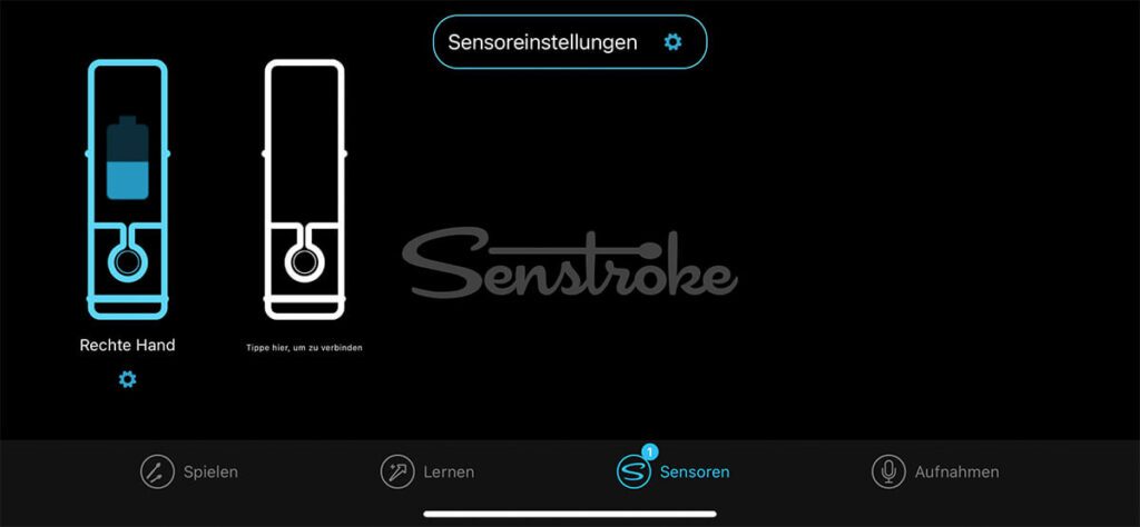 Über die App lassen sich die Sensoren mit einem Tipp verbinden. Auch die Akkuanzeige ist dort sichtbar.