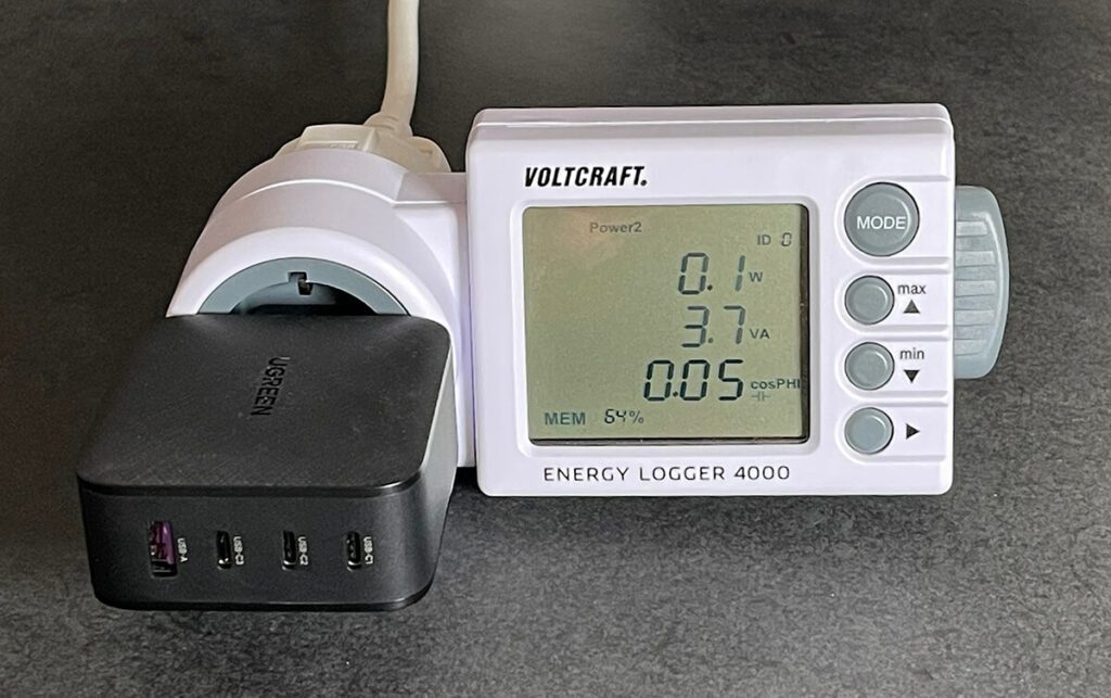 Der Stand-by-Stromverbrauch des Netzteils lag bei ca. 0,1 bis 0,2 Watt – also absolut im grünen Bereich.