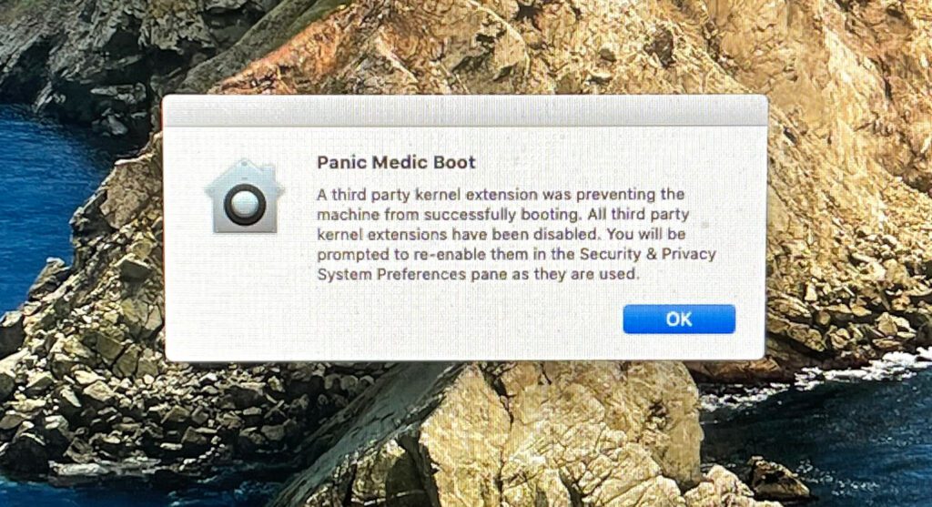 Dieser Panic Medic Boot wurde durch problematische Kernel Extensions ausgelöst, die veraltet waren oder nicht mehr richtig funktionierten (Fotos: Sir Apfelot).