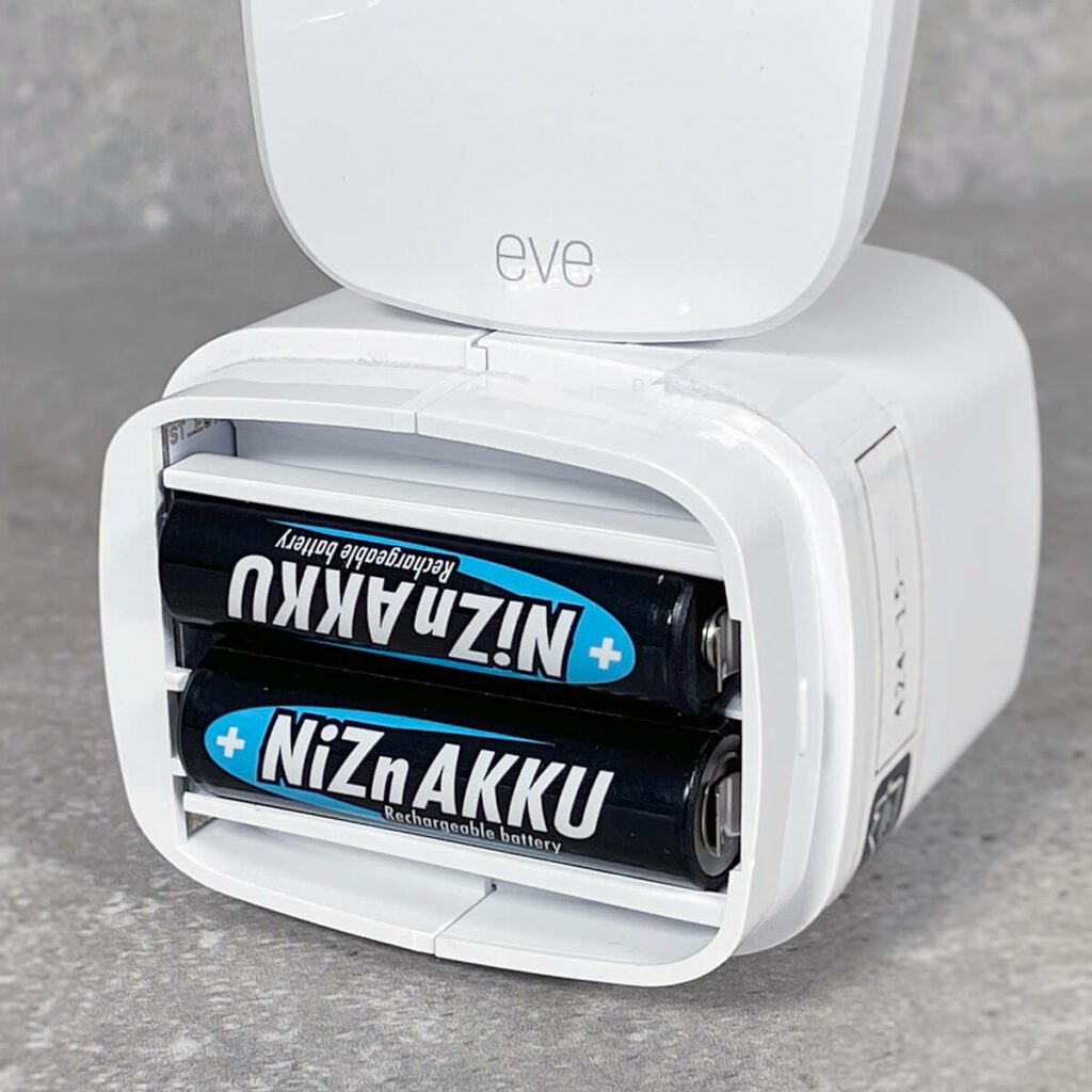 NiZn Akku in Eve Thermo Thermostat