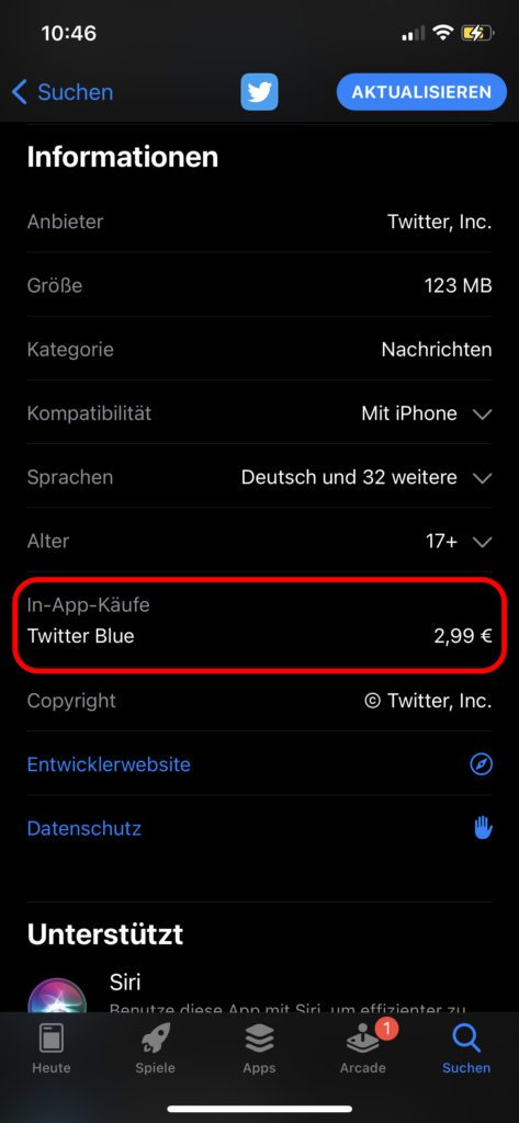 Twitter Blue steht auch im deutschen iOS App Store bereit. Die Twitter App für iPhone kann durch das Abo für 2,99 € im Monat mit weiteren Funktionen und Anpassungsmöglichkeiten ausgestattet werden.