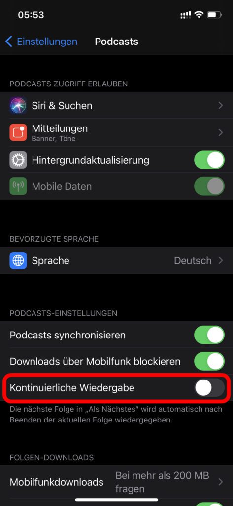 Soll in Apple Podcasts auf dem iPhone oder Mac die Wiedergabe nach der aktuellen Episode beendet werden, könnt ihr dies in den Einstellungen regeln.