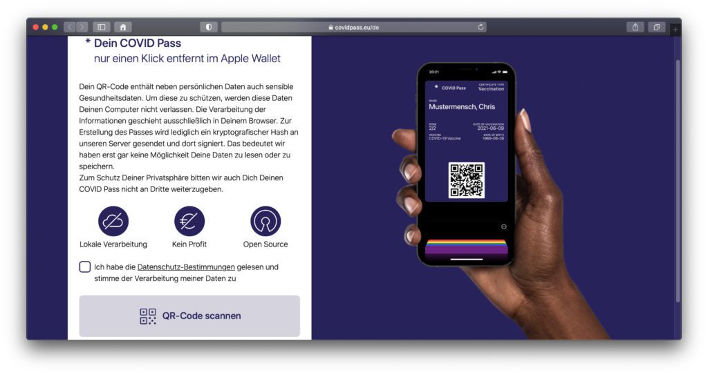 Neben CovidPass gibt es auch noch COVID Pass – nicht nur der Name, sondern auch das Vorgehen für die Implementierung des Corona Impfpasses ins Apple Wallet ist sehr ähnlich. 