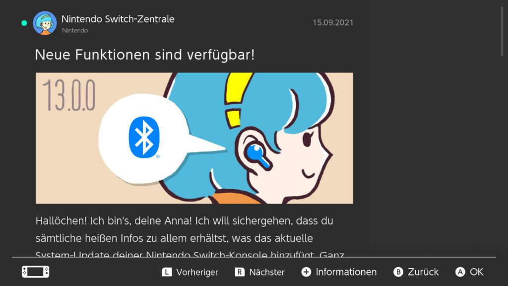 Im Neuigkeiten-Bereich der Nintendo Switch wird seit zwei Tagen über das Update informiert. Die Anleitung für das Switch Firmware Update findet ihr hier.