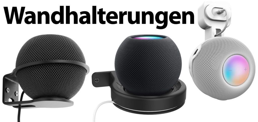 Ihr sucht eine HomePod mini Wandhalterung mit oder ohne Schrauben? Hier findet ihr Halterungen für den Apple Smart Speaker in verschiedener Ausführung – in schwarz oder weiß sowie einzeln oder im 2er-Pack.