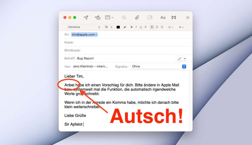 Wenn der Mac automatisch Worte groß schreibt, die er kleingeschrieben lassen sollte, dann ist hier die passende Lösung.