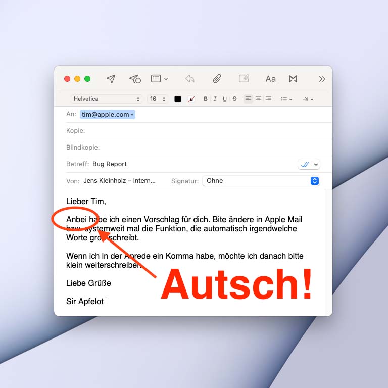 automatische Großschreibung am Mac deaktivieren