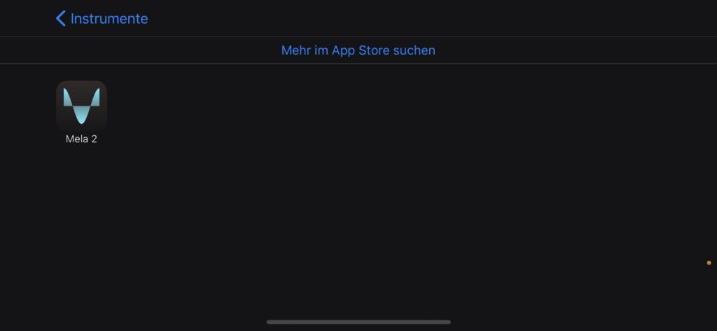 Ich habe noch nicht so viele Audio Units installiert, im Grunde nur Mela 2. So sieht entsprechend die Übersicht in GarageBand aus.