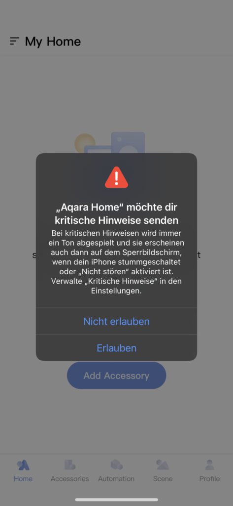 Beim Einrichten der Kamera und ihrer Sicherheitsanlage werdet ihr gefragt, ob sie euch "Kritische Hinweise" schicken darf, also Nachrichten, welche eine Stummschaltung und andere Nicht-Stören-Einstellungen umgehen können.