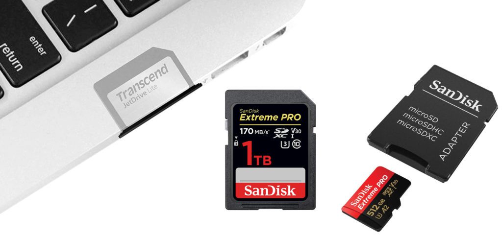 Mit einer genau passenden SD-Karte (Transcend JetDrive Lite) oder einer regulären SD- bzw. microSD-Speicherkarte könnt ihr den MacBook Pro 2021 Speicher erweitern – ganz ohne Umbau und Garantieverlust. Hier findet ihr verschiedene Lösungen von 32 GB über 128 GB, 256 GB und 512 GB hin zu 1 TB.