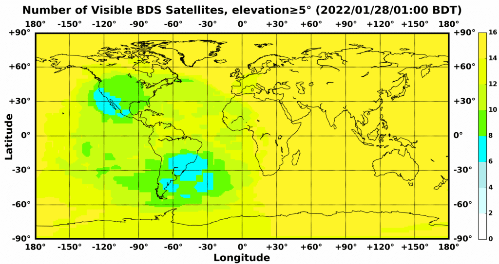 Auf der Webseite des GNSS Beidou findet man auch eine Übersicht, wie die Abdeckung mit diesem System.