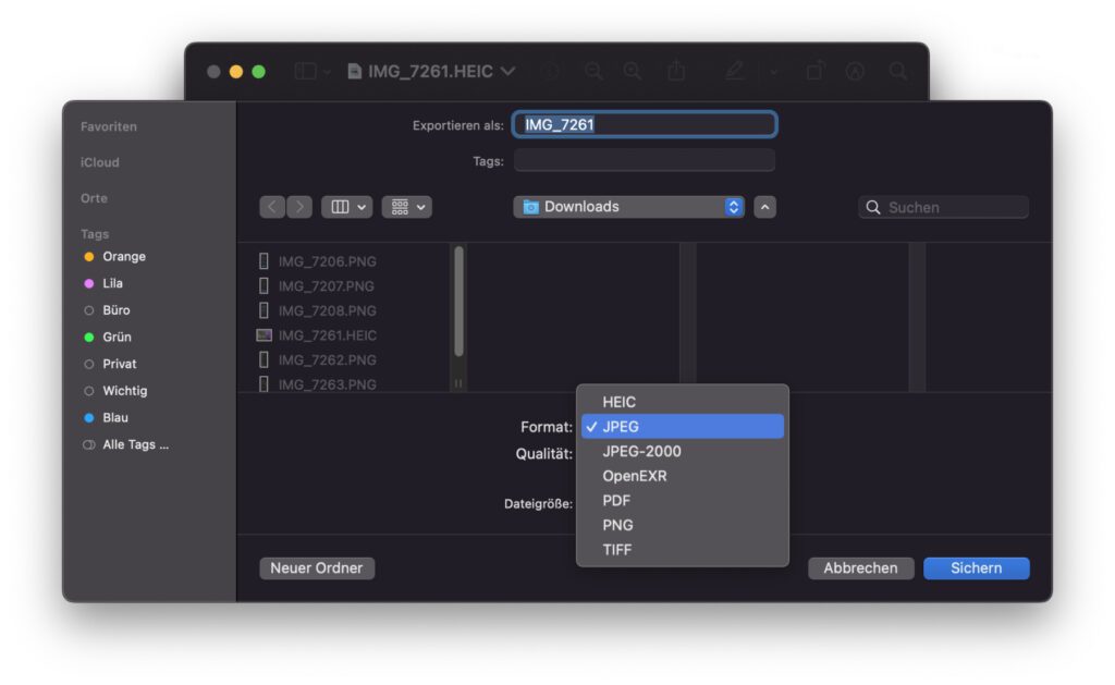 Es gibt verschiedene systemeigene und durch Apps realisierte Möglichkeiten zur Umwandlung von HEIC-Fotos zu JPG-Bildern. Am Apple Mac könnt ihr die Vorschau App nutzen, um HEIC zu JPG zu konvertieren. 