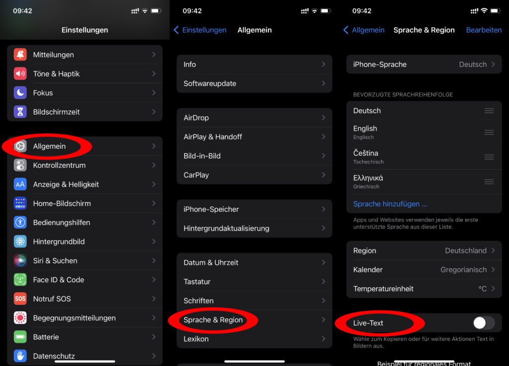 Live Text deaktivieren am iPhone und iPad ist gar nicht schwer. Man muss nur wissen, wo sich der Regler für diese Funktion versteckt. Die Screenshots wurden unter iOS 15.6 auf dem iPhone 12 Pro gemacht.