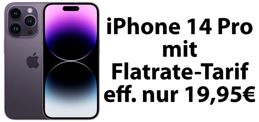 Wenn ihr das Apple iPhone 14 Pro mit Tarif kaufen wollt, könnte euch das hiesige Angebot mit O2 Free Unlimited Max interessieren. Effektiv zahlt ihr für das iPhone 14 Pro (128 GB) mit Vertrag hier nur 19,95 €. Die genaue Berechnung findet ihr weiter unten.