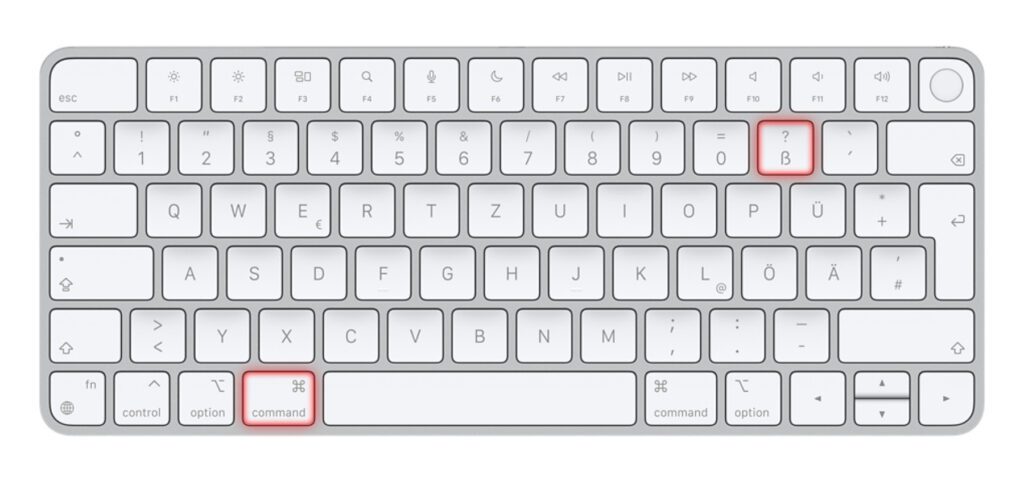 Arbeitet ihr am Mac lieber mit Tastenkombinationen als mit Menüs, dann ist euch hier die Kombi aus command und ß dienlich.