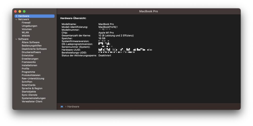 Der Mac Systembericht gibt euch Infos zu Hardware, Netzwerk und Software des Apple-Computers. Je nach macOS-Version führt ein anderer Weg in die Übersicht.
