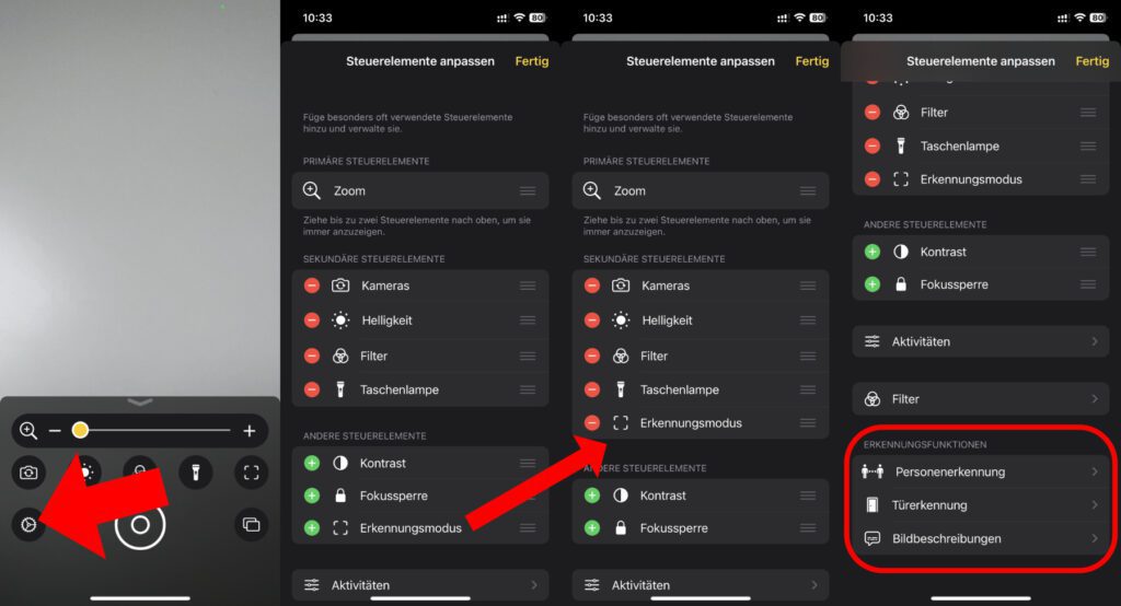 Über die Einstellungen der Lupe App am Apple iPhone könnt ihr den Erkennungsmodus aktivieren, um auf Personen, Türen und Objekte in der näheren Umgebung hingewiesen zu werden.