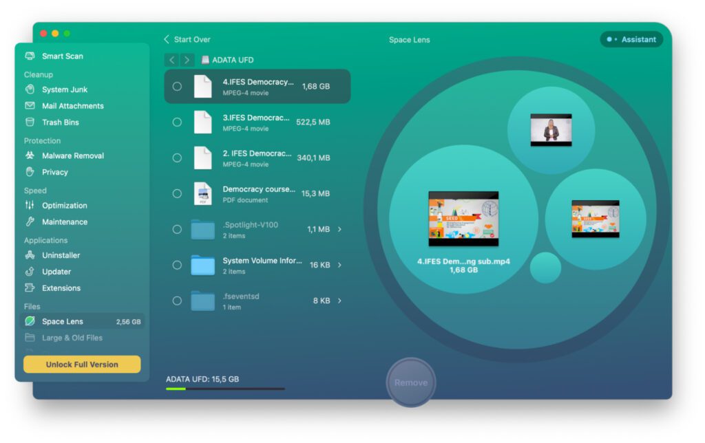 Über die Menüleisten-App von CleanMyMac X könnt ihr Systemmüll beseitigen. Von euch selbst angelegte Dateien könnt ihr im Hauptprogramm aussortieren. Bildquelle: MacPaw