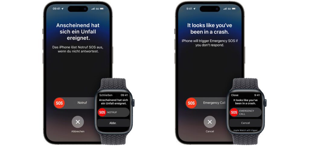 Missinterpretiert das iPhone oder die Apple Watch eine ruckartige Bewegung als Unfall, dann kann die Unfallerkennung zu einem automatischen Notruf führen. Brecht ihr diesen nicht während des Countdowns ab, sondern wird der Anruf abgesetzt, dann bleibt dran und erklärt den Fehler. Ein einfaches Auflegen kann falsch ausgelegt werden.