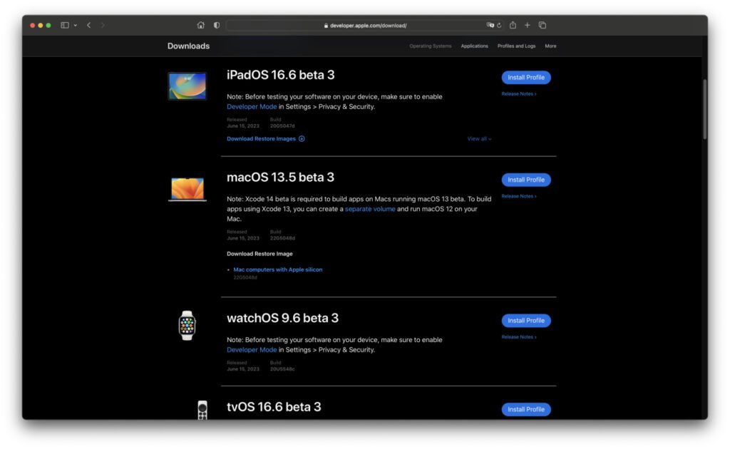 Für die aktuelle Beta von macOS 13 Ventura stehen Downloads bereit. Aber danach suchen wir ja gar nicht.