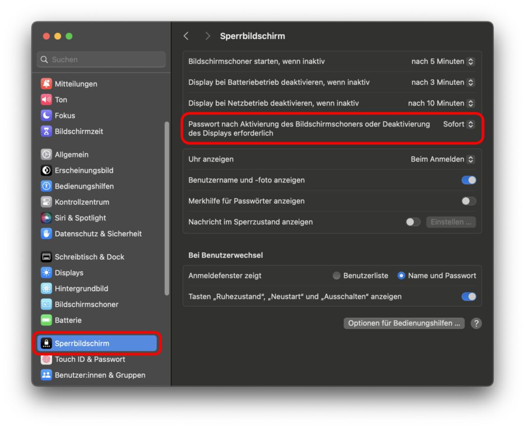 Wenn mit dem Sperrbildschirm direkt die Passwort-Abfrage erzwungen werden soll, egal welche Zeit dazwischen vergeht, dann findet ihr hier die richtige Einstellung dafür.