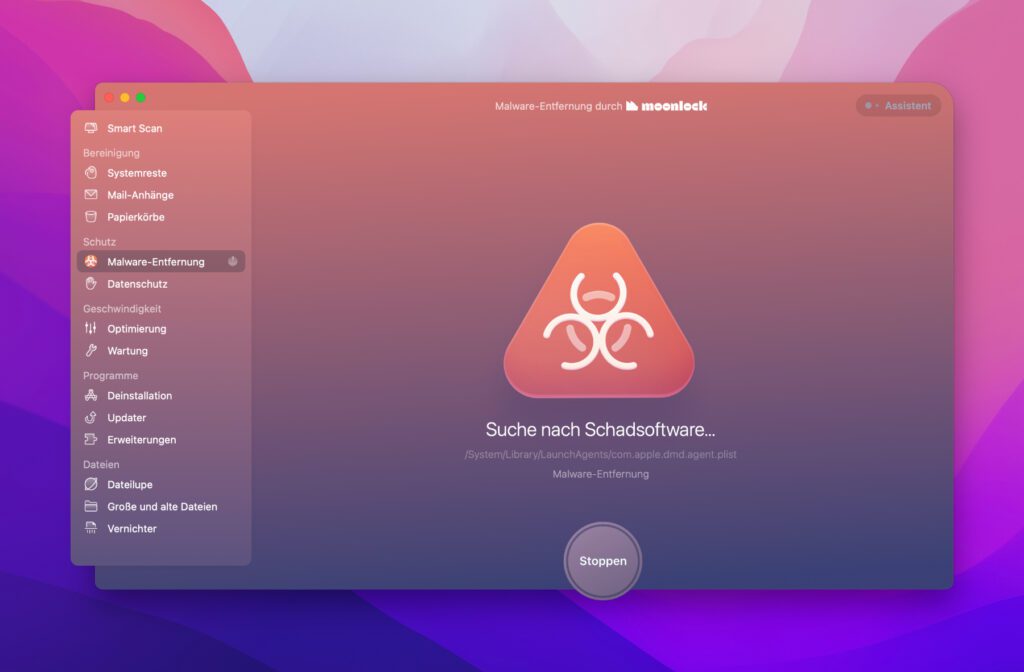 Die neue Moonlock Engine in CleanMyMac X. Malware wird nicht nur schneller aufgespürt, sondern kann nun auch an vielen weiteren Orten gesucht werden. Das macht den Mac noch sicherer.