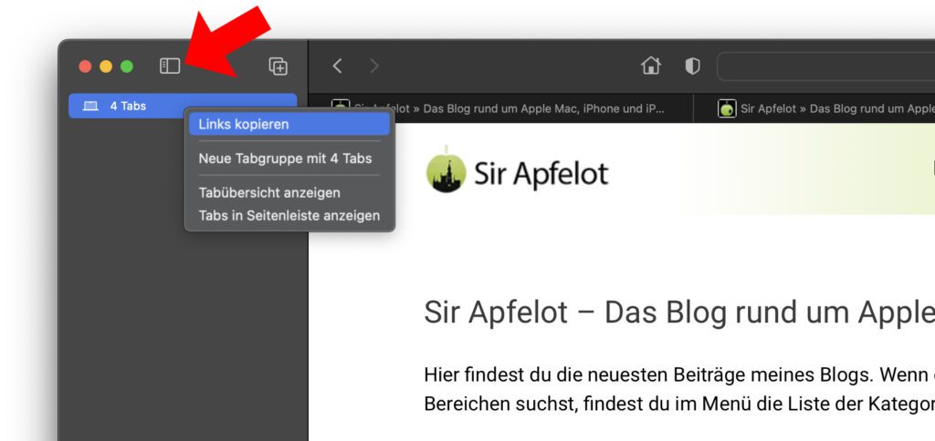 Die Links aller Safari-Tabs auf einmal kopieren, um sie als Liste irgendwo einzufügen – So klappt's!