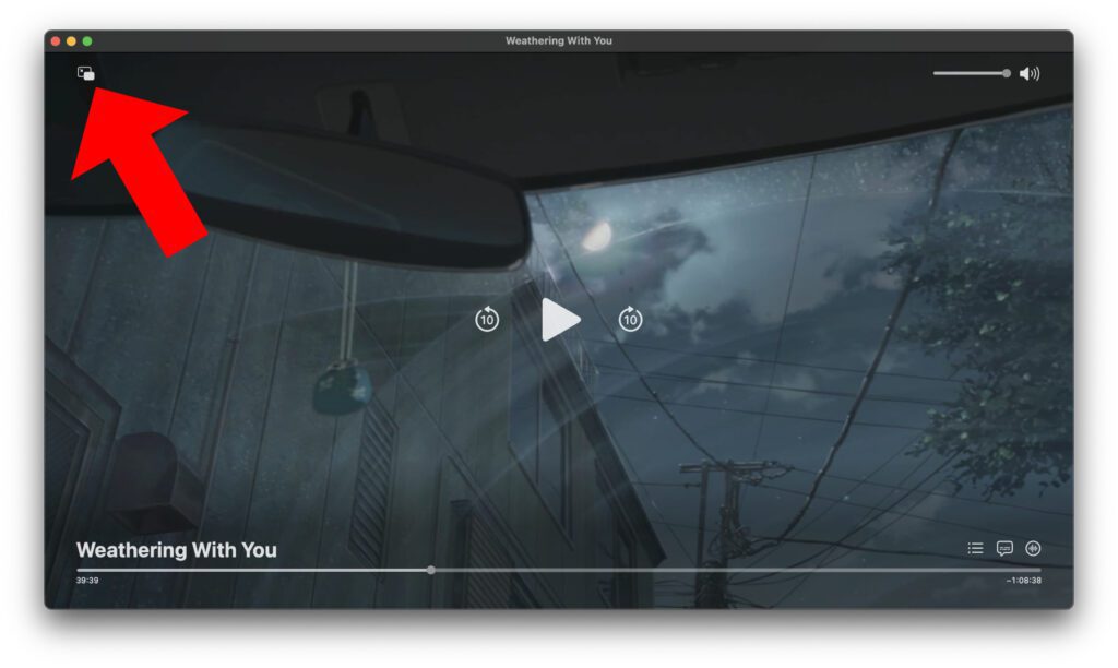 Das PiP-Symbol findet ihr oben links im Wiedergabe-Fenster.