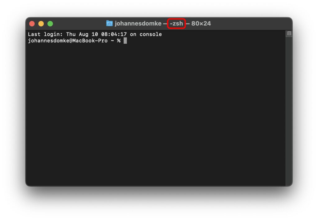Welche Shell in eurer macOS-Version zum Einsatz kommt, das zeigt euch das Terminal direkt an.