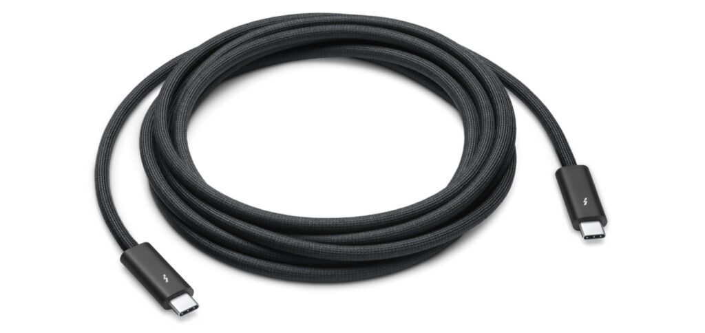 Das originale Apple Thunderbolt 4 Pro Kabel bietet zwar super Specs, aber wird sehr teuer verkauft. Hier findet ihr neben dem Original auch günstige Alternativen. Bildquelle: Apple.com