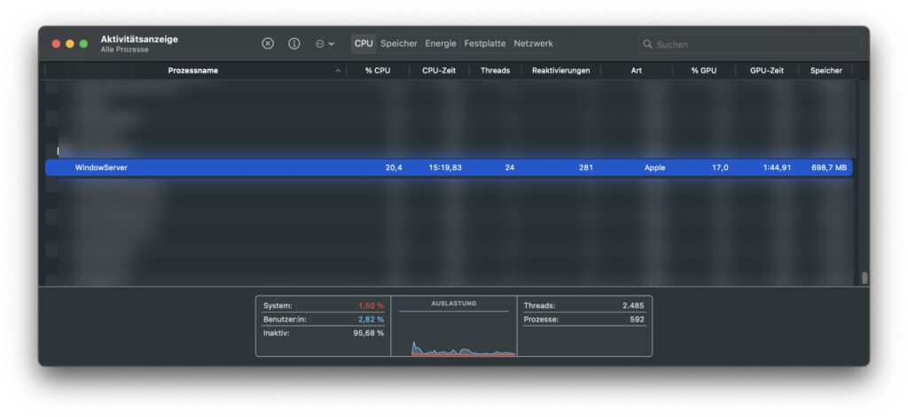 Was macht der WindowServer Prozess am Apple Mac? Warum beansprucht er viel CPU, GPU und Arbeitsspeicher? Lösungen für verschiedenste WindowServer-Probleme findet ihr hier!