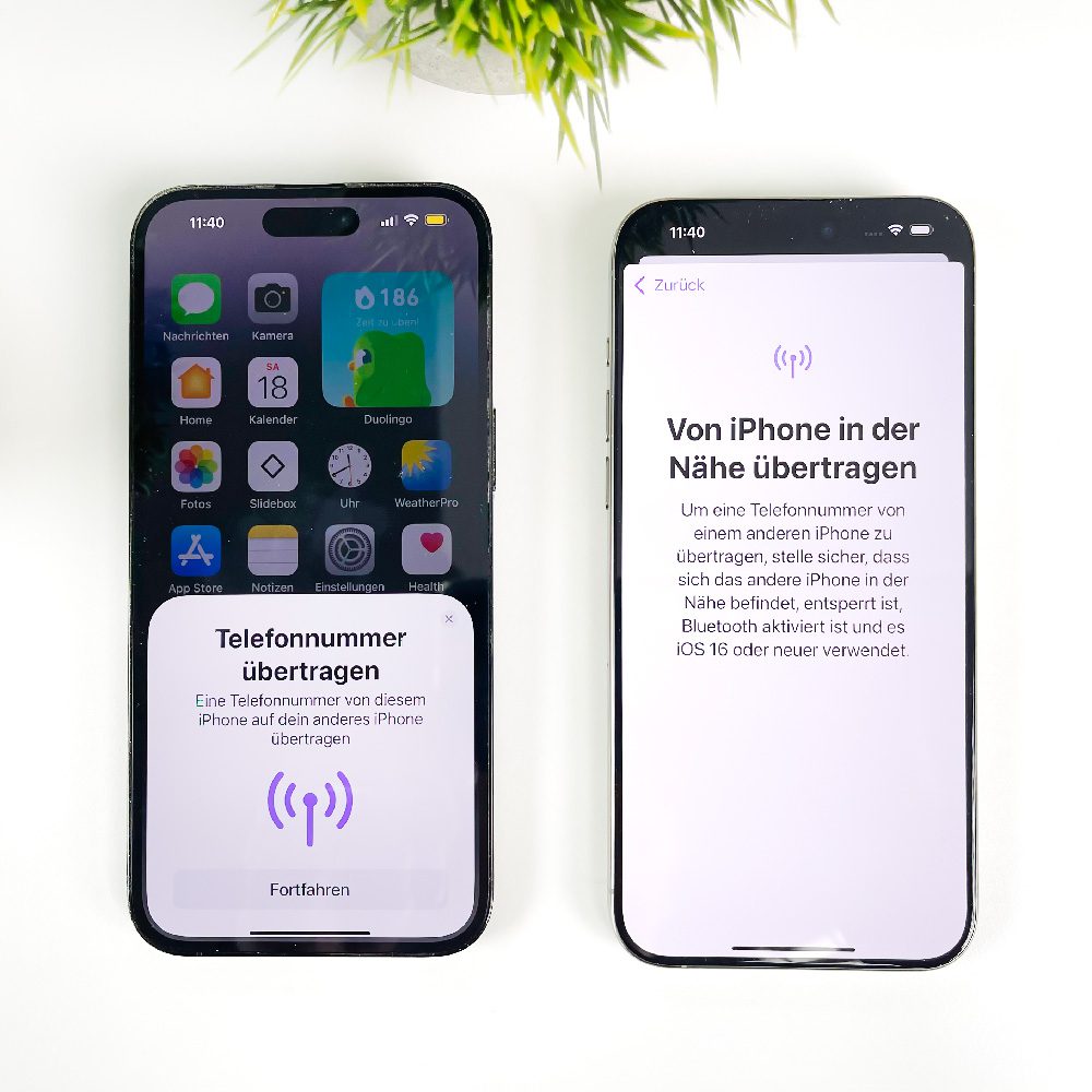 Bei manchen Telefonprovidern kann man seine eSIM direkt vom alten auf das neue iPhone umziehen.