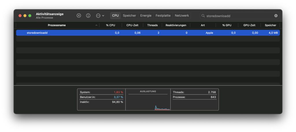 Was steckt hinter dem storedownloadd Prozess von macOS am Apple Mac? Wann ist eine höhere Auslastung von CPU und RAM zu erwarten? Antworten auf diese und weitere Fragen gibt es hier.