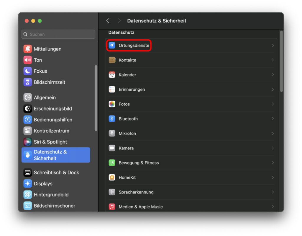 Ihr könnt die Ortung des Mac in weiten Teilen manuell deaktivieren. Die entsprechende Option findet ihr in den macOS-Systemeinstellungen.