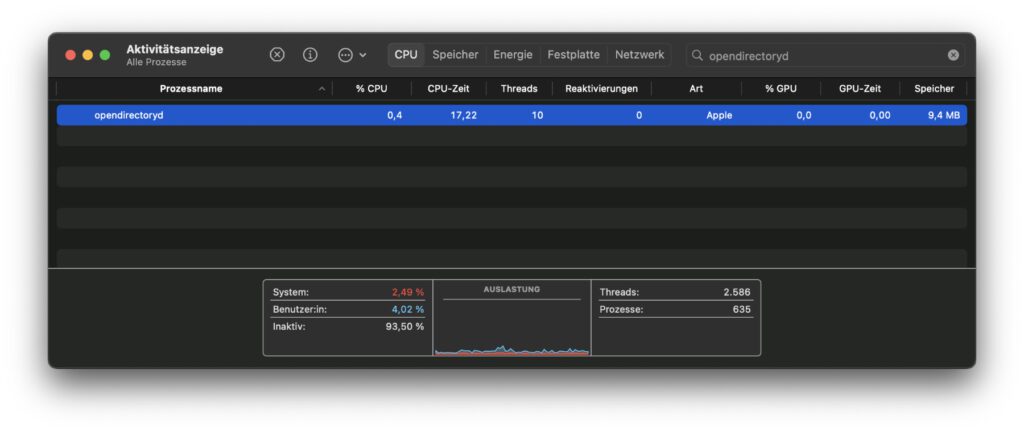 Was macht der Prozess opendirectoryd unter macOS am Apple Mac? Was ist die Open Directory und was macht man, wenn ihr Hintergrundprozess zu viel CPU und RAM verbraucht? Hier findet ihr alle Antworten.