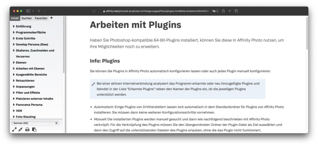 Serif spricht im Hinblick auf Erweiterungen für seine Affinity-Programme von Plugins.