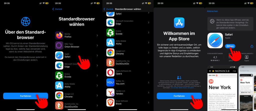 Egal ob ihr bei Safari bleiben oder einen neuen Webbrowser als Standard zum Öffnen von Weblinks festlegen wollt: ihr müsst einmal den kompletten Weg über den App Store gehen.