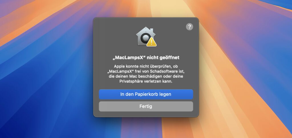 Liegt bei Apple keine Developer-Signatur für eine App vor, dann wird das Öffnen erschwert. Wie man Mac-Apps trotzdem verwenden kann, das erkläre ich hier.