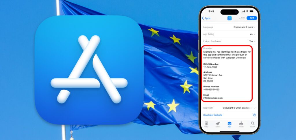 Wer in einem EU App Store von Apple eine App anbietet, muss ab sofort den eigenen Händler-Status angeben sowie ein Impressum hinterlegen. Sonst verschwindet die App aus dem EU-Angebot für iPhone, iPad, Mac und Co.