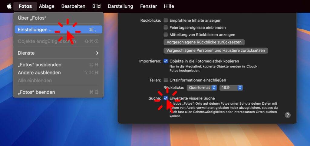 Ab macOS 15 am Mac den neuen Foto-Abgleich mit Apple-Servern ausschalten: So geht's!