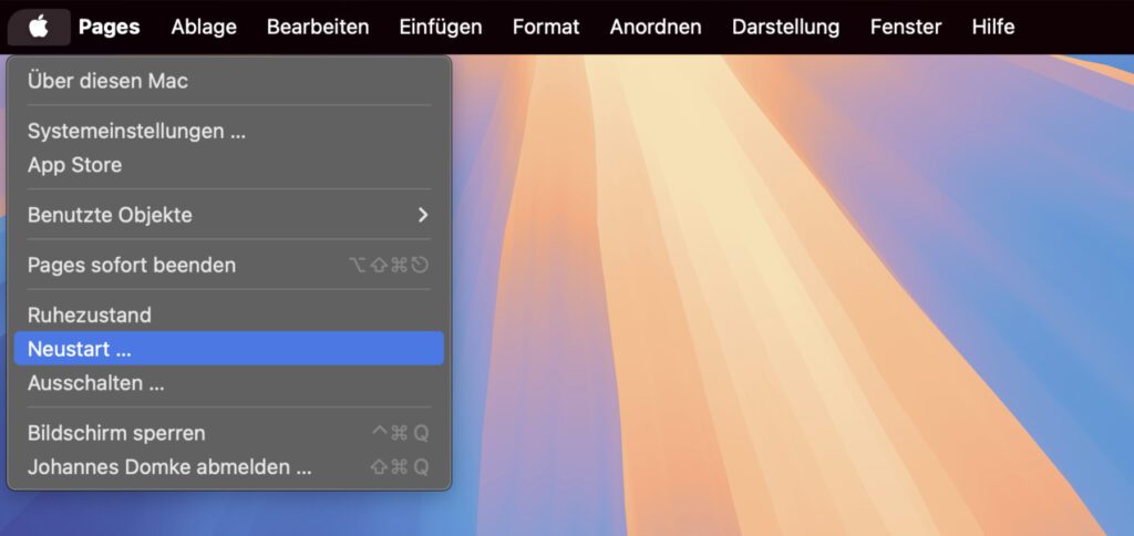 Schon ein einfacher Neustart kann verschiedene Probleme am Mac lösen.