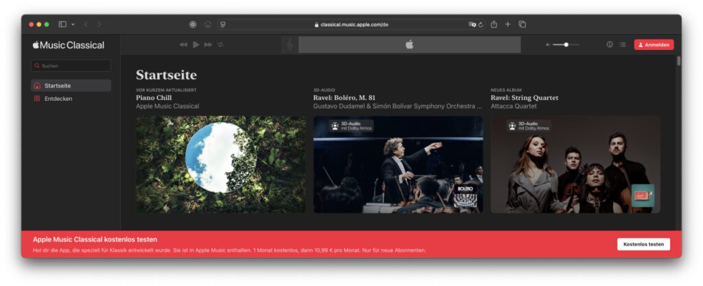 Es gibt keine Apple Music Classical App für macOS, Windows oder Linux. Jedoch kann nun eine Webseite genutzt werden, um Klassik am Computer zu streamen.