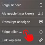 iPhone-Trick: Podcast an aktueller Wiedergabestelle mit Kontakten teilen