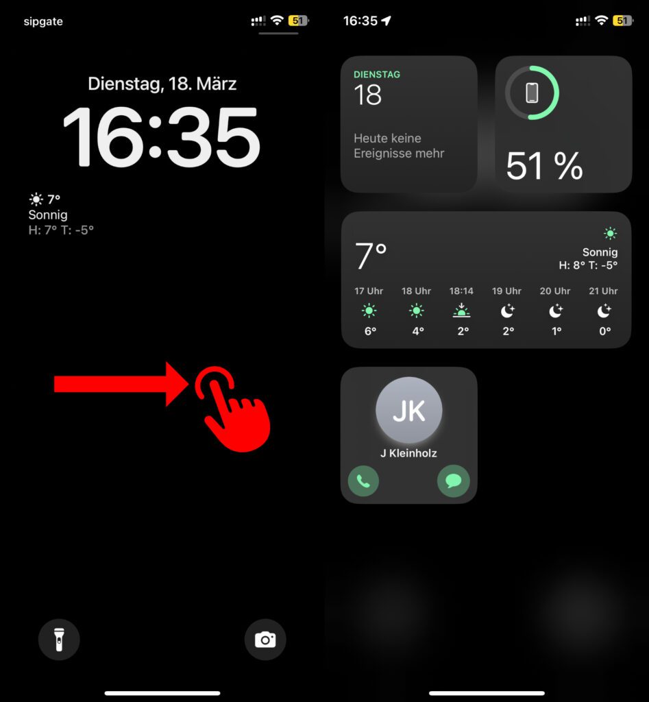 Widgets lassen sich auch links von Home- und Sperrbildschirm sammeln, um mit einem Wisch eine Übersicht bieten zu können.