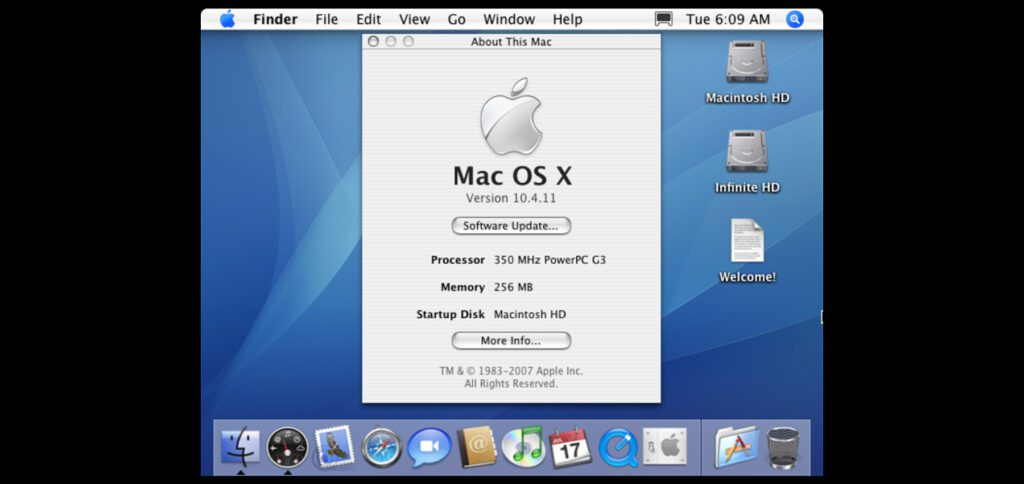 Über die Webseite von Infinite Mac können nun auch Versionen von Mac OS X direkt im Webbrowser emuliert werden. Zur Verfügung stehen die Versionen 10.0 Cheetah bis 10.4 Tiger.
