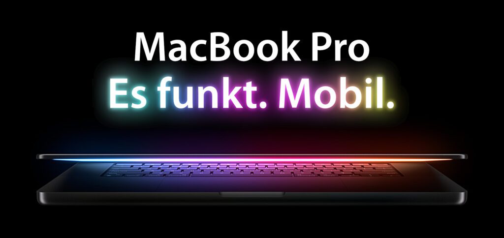 Mockup der Produktseite von Apple: Das neue MacBook Pro mit M5-Chip könnte auch den C1-Chip für die Nutzung von 5G-Mobilfunk verbaut bekommen.
