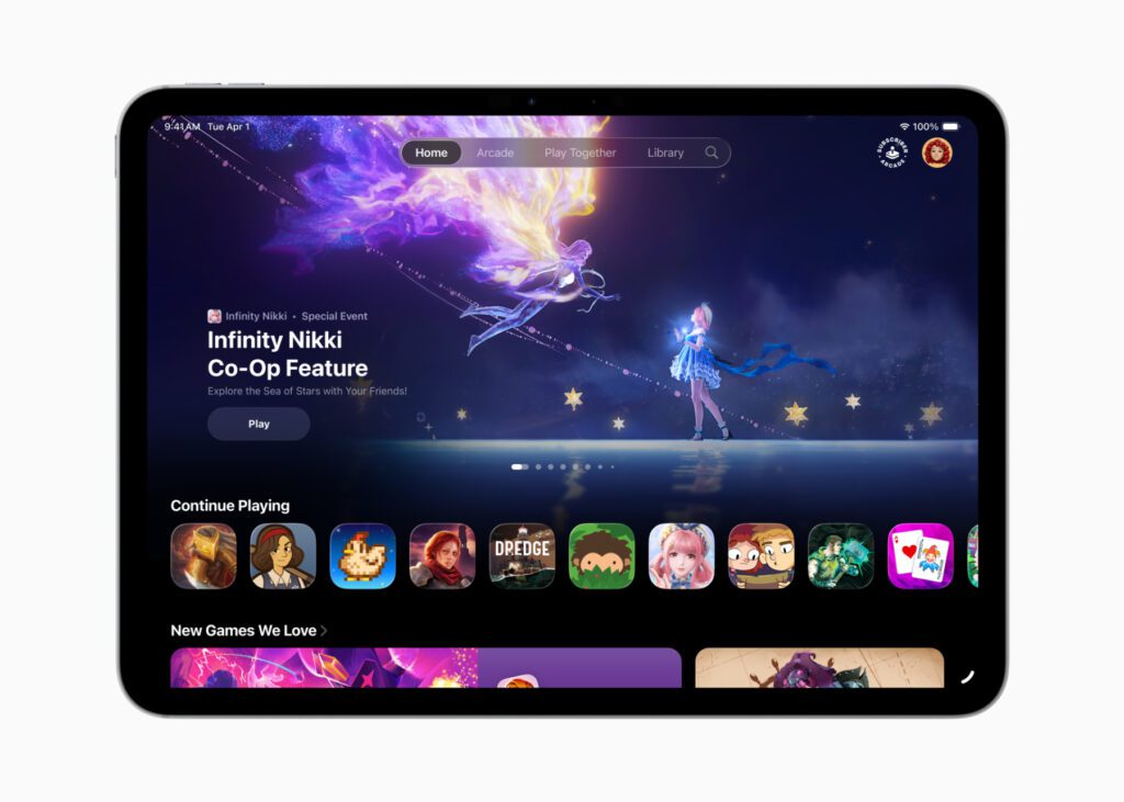 Die neue Games App am iPad.