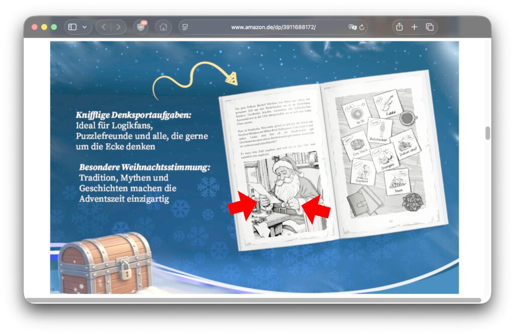 Wenn Adventskalenderbücher mit fehlerhaften KI-Grafiken ausgestattet und beworben werden, macht das wenig Lust auf den restlichen Inhalt. Augen auf beim Bücherkauf!