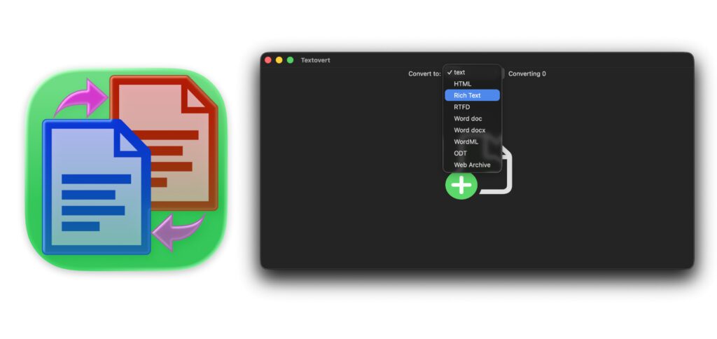 Einfacheres Text-Dateien konvertieren am Mac: Mit der Textovert App virtuelle Schriftstücke und PDF-Dokumente in andere Formate umwandeln.